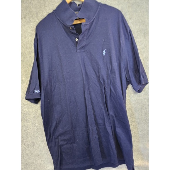 POLO‎ RALPH LAUREN Polo Shirt Mens 2XL Blue Collared Short Sleeve Pony Logo Golf - Picture 1 of 10
